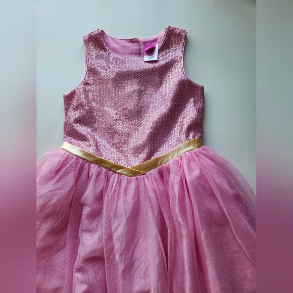 Avon Disney princess Aurora party dress size 7/8 sequins top multi layer bottom - Picture 10 of 13